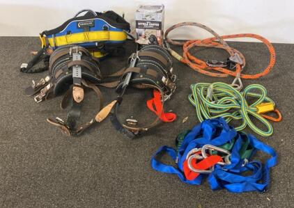 Buckingham Ergolite Saddle, Climb Right Spurs, Flipline, Carabiners, Gloves &ndash; Arborist Tree Climbing Kit
