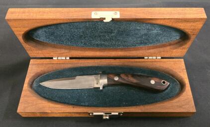 Browning Damascus Fixed Blade Knife, Model 576, Japan, Ltd Edition 0585/1000, Rosewood, Box