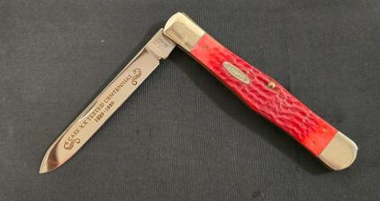 Case XX Centennial R61113SS Red Jigged Bone 1-Blade Folding Pocket Knife, 1989, Stainless