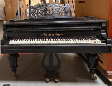 B&ouml;sendorfer Concert Grand Piano, Ornate Antique Black Satin, 88 Keys, 2 Pedals, Vienna Austria