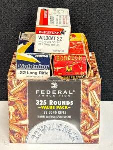 Winchester, Federal, Lightning, Hodgdon .22 LR Rimfire Ammo&ndash; ~175 Mixed Rounds