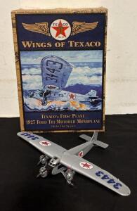 Wings Of Texaco 1927 Ford Tri-Motored Monoplane Die-Cast Coin Bank W/ Box, 7th Series 1:43