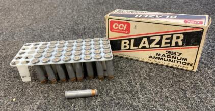 CCI Blazer .357 Magnum 158gr JSP Aluminum Case Ammunition &ndash; 40 Rounds, Original Tray