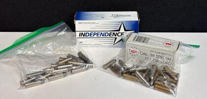 .38 Special Ammunition, 150Gr Lead & CPRN, Independence & USA, Approx. 140 Rounds
