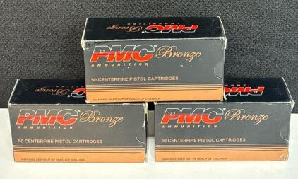PMC Bronze .38 Special 132Gr FMJ Ammunition, 3 Boxes, 150 Rounds, Brass Case, South Korea