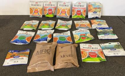 Backpacking & Emergency Meal Lot: ReadyWise & Backpacker's Pantry Entrees, MREs, 20+ Packs Total