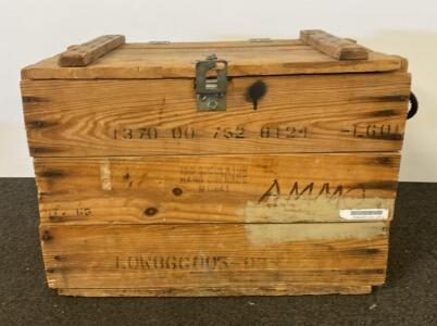 US Military Wooden Ammo Crate, Hand Grenade Storage, Model M62/M67, 23x16x14", SN 1370-00-752-8124