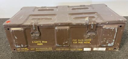 Military 81mm Mortar Ammo Can NSN 1315-01-158-8200 M252 M889, Steel, Lot RFG88G024-013, 57 lbs, 25x8x13.5&rdquo;