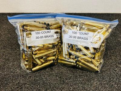 200 Mixed .30-06 Springfield Brass Cases, R-P Headstamps, Boxer Primed, Cleaned, Bagged