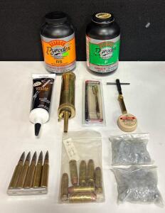 Hodgdon Pyrodex RS & P, CVA Grease Patch, Traditions Tools, .45 Colt Ammo, Lead Balls, Lot