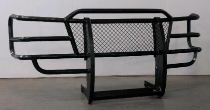 Heavy Duty Steel Full Grille Guard, Mesh Center, Headlight Protection, Black, Bolt-On, 80"x35"