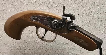 Jukar Philadelphia Derringer Black Powder Percussion Pistol, Spain, Serial 177094, .45 Cal, 3" Barrel