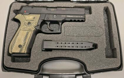 Arex ReX Zero 1 S 9mm Pistol, 4.25" Barrel, G10 Hex Grips, FIME Import, SN A05180, Case