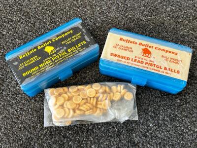 Buffalo Bullet Co. .44 Caliber (.451) Lead Bullets & Balls, 180/137 Grain, Overpowder Wads Included