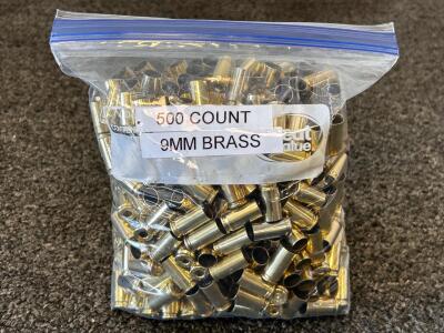 500ct Mixed Headstamp 9mm Luger Brass - Cleaned Reloadable Bulk Boxer Cases