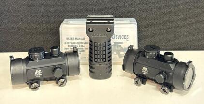 NcSTAR 1x30 Red Dot Sight Pair w/ Tactical Foregrip & Laser Devices Manual for Picatinny Rail Rifles