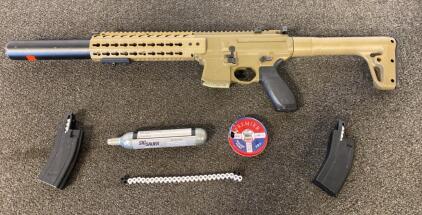 SIG Sauer MCX .177 Cal CO2 Air Rifle, Flat Dark Earth, 2 Mags, Sights, 30-Round, Serial 21C0618-1