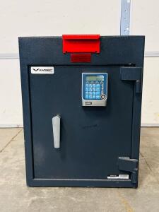 AMSEC KS Series Depository Safe, ESL Audit Electronic Lock, Front Load Drop, Serial KS490631 (Has Key and Code Please Inspect in Person) 20"x 18.5"x 26"