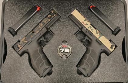 Heckler & Koch VP9 9mm 75th Anniversary Set, Custom Camo, 2 Pistols, 4 Magazines, Case *NEW*