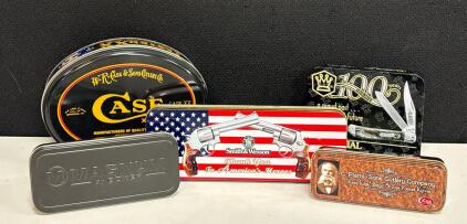 Patriotic & Commemorative Collectible Knife Tins: Case XX, Imperial Schrade, Smith & Wesson, Boker