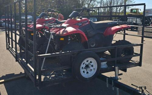 (2) 2008 Polaris Trail Boss 330 4-Wheelers And Trailer