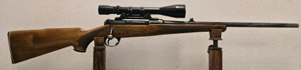 BSA Bolt-Action Rifle .270 Win, English Walnut Stock, Serial 8B381, w/ Vintage Scope