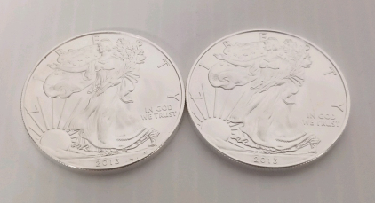 (2) 1 oz. Fine Silver One Dollar Rounds