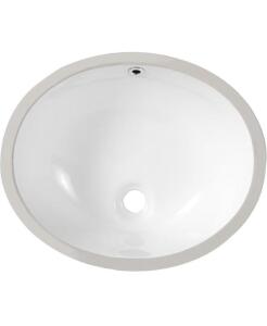 (2) 17" Oval Porcelain Undermount Bathroom Sink W/ Overflow, White