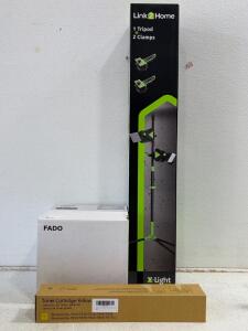 Link2Home X-Light Tripod, 2 IKEA FADO Table Lamps, Xerox WorkCentre Yellow Toner Cartridge Set