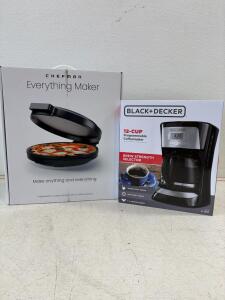 Chefman Everything Maker 12" Multi-Purpose Grill & BLACK+DECKER CM2020B 12-Cup Coffeemaker