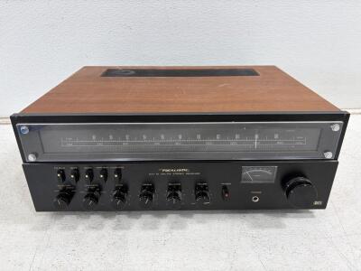 Realistic STA-78 AM/FM Stereo Receiver, Genuine Walnut Veneer, 8WPC, Vintage 1970s. Powers on, please inspect in person.
