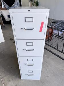 4-Drawer Vertical Metal Filing Cabinet, Letter/Legal Size, Light Gray, Locking, Hanging Rails