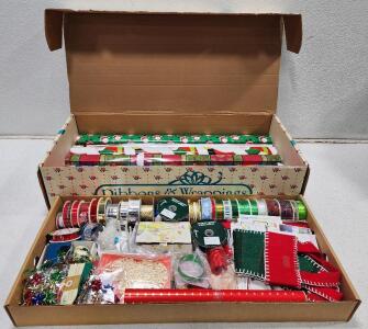 Christmas Gift Wrapping Supplies Set &ndash; Accessories & Organizing Box
