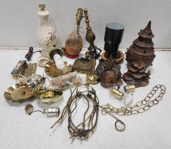 Assorted Vintage Lamps And Lamp Parts