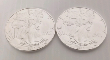 (2) 1 oz. Fine Silver One Dollar Rounds