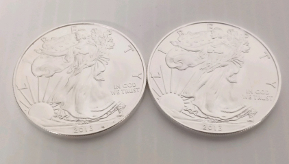 (2) 1 oz. Fine Silver One Dollar Rounds