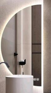 (1l Frameless Half Moon LED Mirror, W/ Anti-Fog, Dimmable Brightness, For Living Room, Cloakroom, Entryway, Bathroom, 20"W x 39"T<br/>