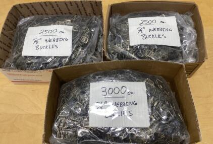 Bulk Lot 8,000 Metal 5/8" Webbing Buckles Antique Brass Finish for Straps & Bags