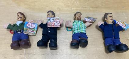 Blue Collar Comedy Tour Talking Plush Keychain Dolls Set - Toy Works/Larry the Cable Guy/Engvall/Foxworthy/White
