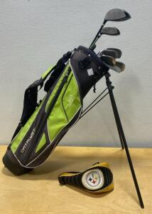 Acuity Catalyst Golf Club Set: Stand Bag, Driver, Irons, Hybrid, Steelers Headcover, RH