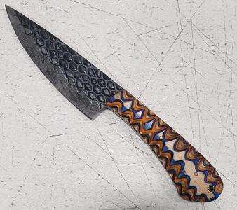 (1) Fixed Blade Cold Steel Utility Kitchen Knife With Wood Handle
