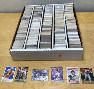 Large 2,500+ Sports Card Lot &ndash; Football & Baseball, Fleer/Topps/Upper Deck, Stars, Storage Box- HOF-Stars-Rookies and More