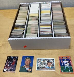 Multi-Sport Trading Card Lot &ndash; 3,000&ndash;4,000 Cards, 1980s&ndash;90s, Topps, Fleer, Don Mattingly, 4-Row Box