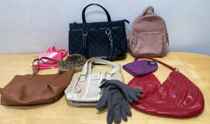 Women&rsquo;s Handbags & Winter Accessories Lot &ndash; Backpack, Satchel, Tote Bags, Beanies, Gloves, Mixed Colors