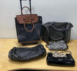 Mixed Designer & Fashion Bag Lot &ndash; Rolling Tote, Calvin Klein Crossbody, Chain Purse, 5 Bags