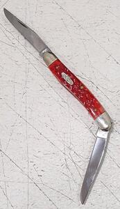 (1) Case XX Red Bone Dual Bladed Pocket Knife