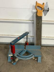 Master Mechanic Manual Miter Box Saw Set, 22" Steel Backsaw, Adjustable Angle Metal Body