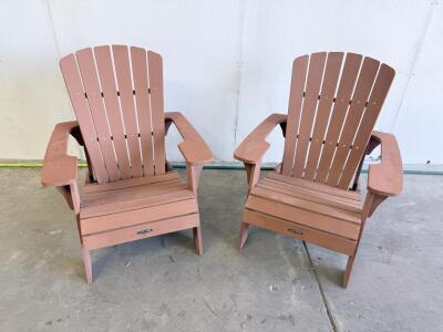 Lifetime Poly Adirondack Chairs, Weather-Resistant, Redwood, Set of 2, Heavy-Duty 300 lb Capacity