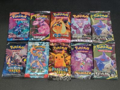 Lot of 10 Pok&eacute;mon Booster Pack Reproduction Replicas