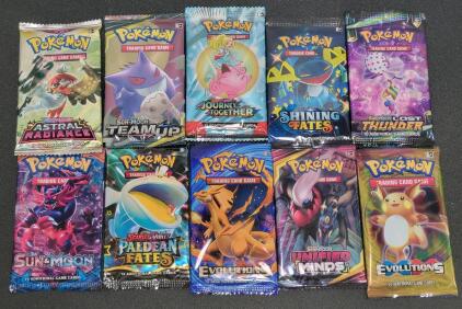 Lot of 10 Pok&eacute;mon Booster Pack Reproduction Replicas